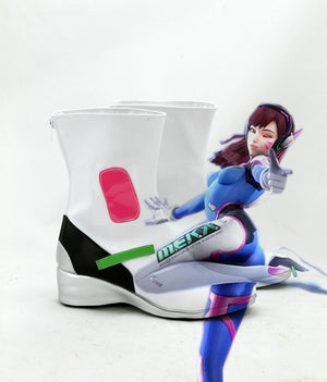 FPS Game OW Overwatch D.Va Cosplay Shoes Boots Custom Made for Adult Men and Women Halloween Carnival