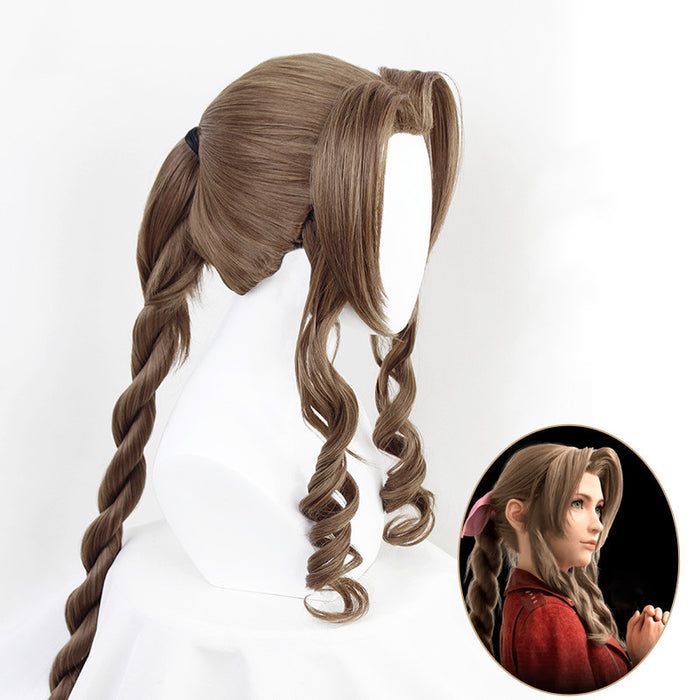 Final Fantasy VII Remake Aerith Gainsborough Cosplay Wig Cosplay for Halloween Carnival