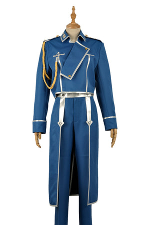 FullMetal Alchemist Roy Mustang Army Uniform Cosplay Costume Top Jacket Pants Men Outfit Clothing Adult with White Gloves