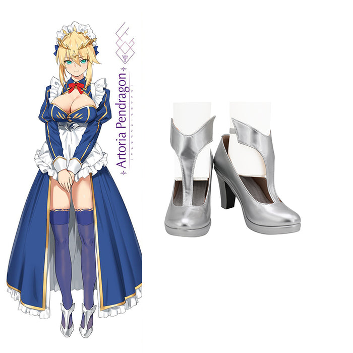 Game Fate Grand Order FGO Arutoria Pendoragon Saber Alter Maid Cosplay Shoes Custom Made
