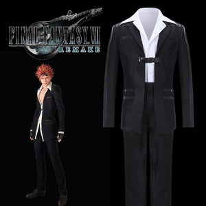 Game Final Fantasy VII Remake Reno Cosplay Costume Black Coat Halloween Carnival Adult Outfit
