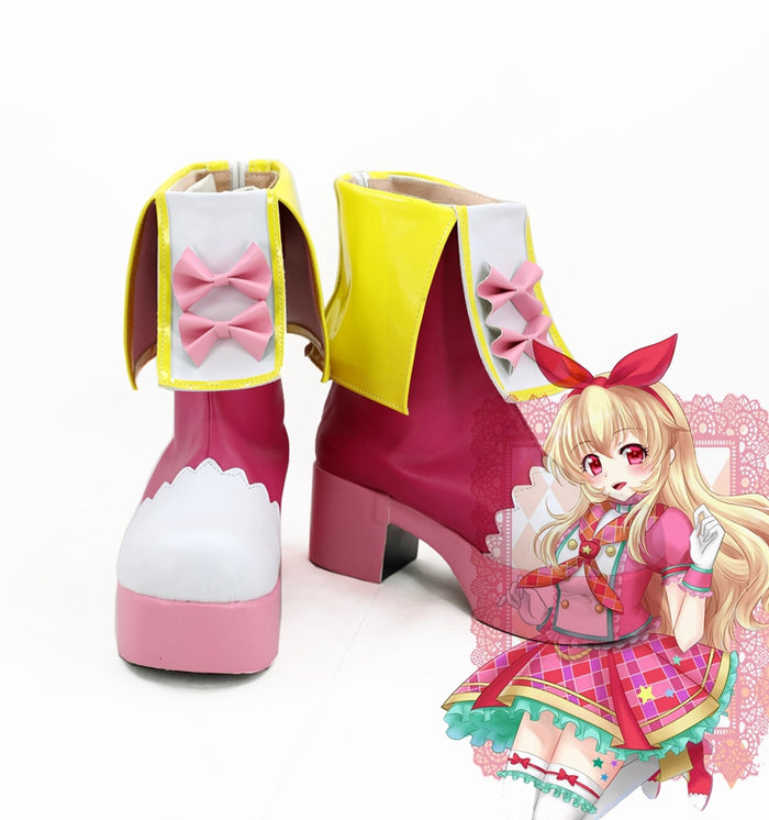 Game Anime Aikatsu! Hoshimiya Ichigo Cosplay Shoes Boots Custom Made for Adult Men and Women Halloween Carnival