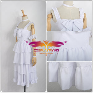 Game Anime Puella Magi Madoka Magica Kaname Madoka White Dress Cosplay Costume
