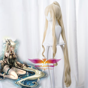 Game Arknights Shining Blonde Long Curls Horsetail Cosplay Wig Cosplay for Girls Adult Women Halloween Carnival Party