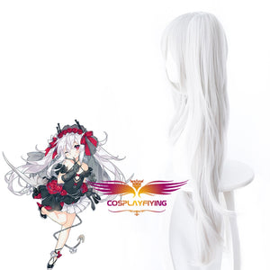 Game Azur Lane Vampire Silver White Horsetail Long Cosplay Wig Cosplay for Adult Women Halloween Carnival