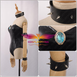 Game Bowsette Kuppa Koopa Hime Princess Black Jumpsuit Sexy Cosplay Costume for Carnival Halloween
