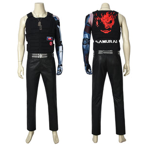 Game Cyberpunk 2077 V Johnny Silverhand Cosplay Costume Full Set for Halloween Carnival