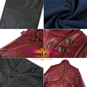 Devil May Cry DMC 2 Cosplay Dante Red Leather Uniform Costume