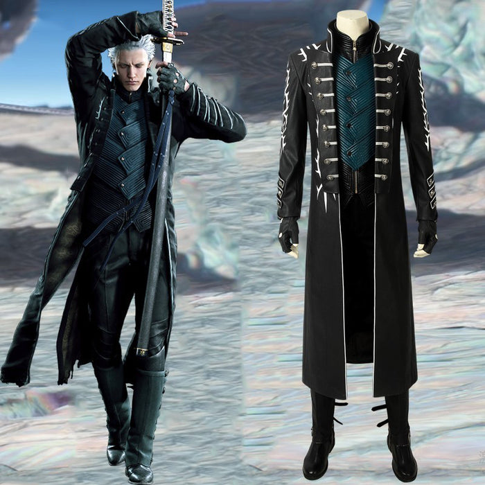 Game Devil May Cry 5 Vergil Cosplay Costume Full Set for Halloween Carnival