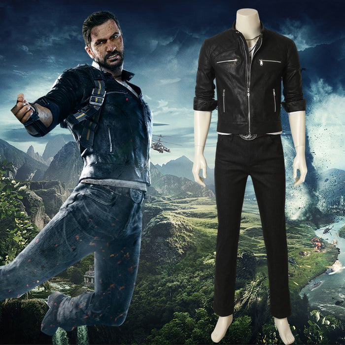 Game JUST CAUSE 4 Rico Rodriguez Cosplay Costume Full Set for Halloween Carnival