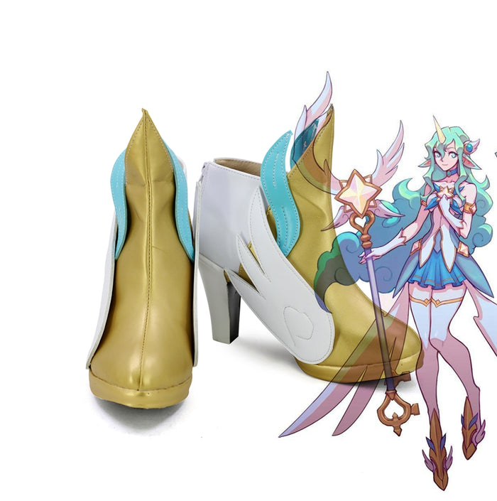 Game LOL League of Legends Soraka Cosplay Shoes Boots Custom Made for Adult Men and Women Halloween Carnival