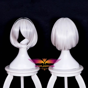 Game NieR: Automata YoRHa No.2 Type B Heroine Short Silver Bobo Cosplay Wig Cosplay for Adult Women Halloween Carnival