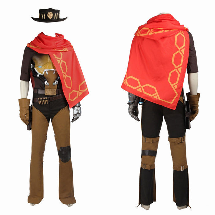 Game Overwatch Jesse Mccree Cosplay Costume Full Set for Halloween Carnival