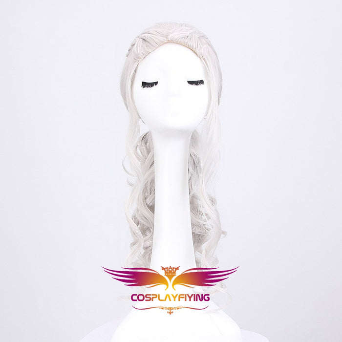 Game of Thrones Dragon of Mother Daenerys Targaryen Grey Long Wavy Cosplay Wig Cosplay Prop for Girls Adult Women Halloween Carnival Party