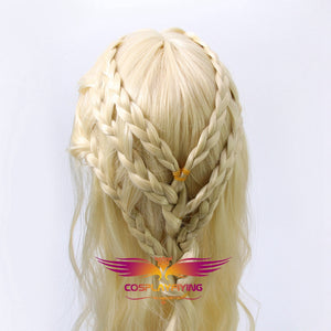 Game of Thrones Dragon of Mother Daenerys Targaryen Long Wavy Cosplay Wig Cosplay Prop for Girls Adult Women Halloween Carnival Party