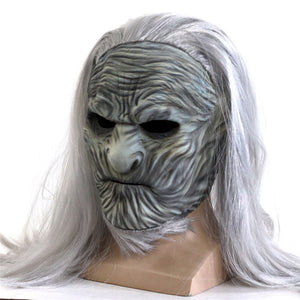 Game of Thrones Ghost Night King Latex Mask Cosplay Wig Cosplay Prop for Boys Adult Men Halloween Carnival Party