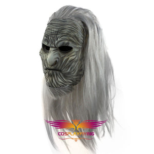 Game of Thrones Ghost Night King Latex Mask Cosplay Wig Cosplay Prop for Boys Adult Men Halloween Carnival Party