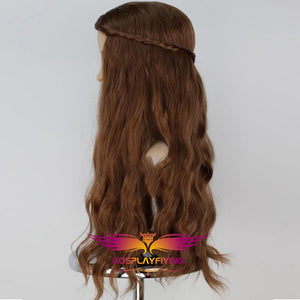 Game of Thrones Queen Cersei Lannister Brown Long Wavy Cosplay Wig Cosplay Prop for Girls Adult Women Halloween Carnival Party