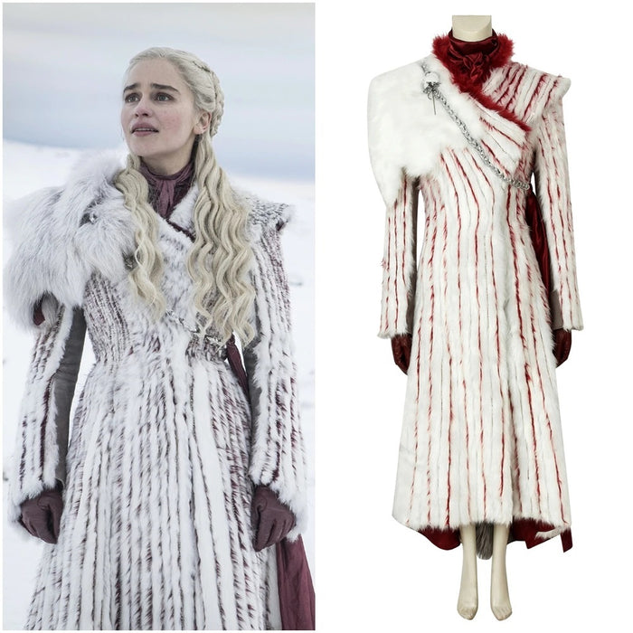 Game of Thrones Season 8 Daenerys Targaryen Dragonstone Cosplay Costume Full Set for Halloween Carnival