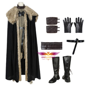 Game of Thrones Season 8 Jon Snow Full Set Cosplay Costume Version B for Halloween Carnival