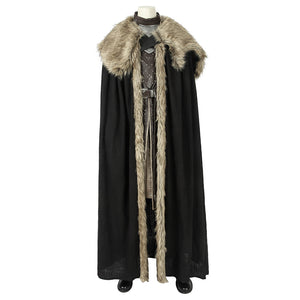 Game of Thrones Season 8 Jon Snow Aegon Targaryen Cosplay Costume Full Set with Cloak for Halloween Carnival