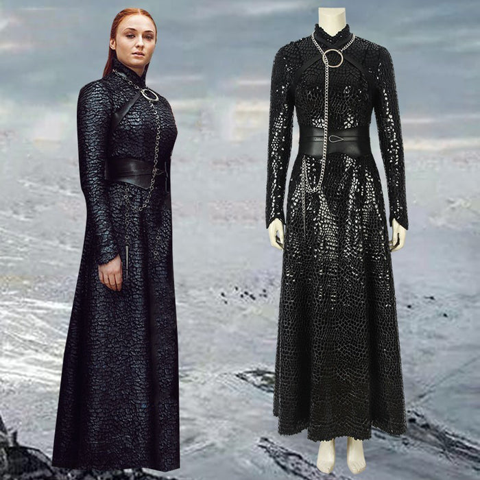 Game of Thrones Season 8 Sansa Stark Lady Of Winterfell Cosplay Costume Version B for Halloween Carnival