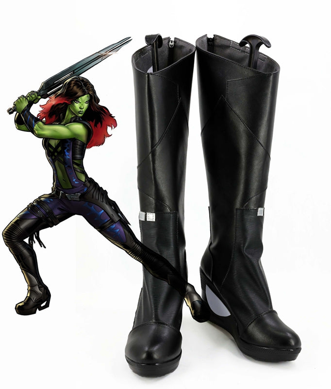 Guardians of the Galaxy Gamora Cosplay Shoes Boots Custom Made for Adult Men and Women