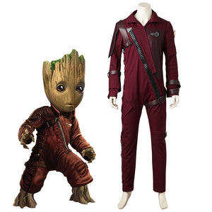 Marvel Comics Guardians of the Galaxy 2 Baby Groot Fancy Suit Cosplay Costume Full Set for Halloween Carnival