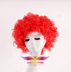 Universal Clown Joker Red Short Curly Cosplay Wig Cosplay for Boys Adult Men Women Christmas Halloween Carnival