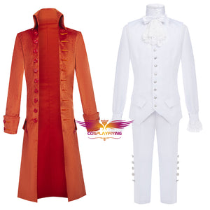Hamilton Musical Alexandar Hamilton Cosplay Costume Orange Uniform for Concert Carnival Halloween