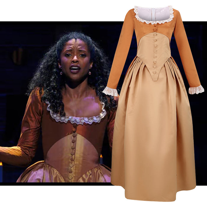 Hamilton Musical Angelica Brown Stage Dress Concert Cosplay Costume Version B Carnival Halloween