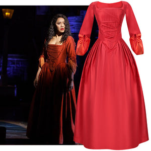 Hamilton Musical Maria Reynolds Red Stage Dress Concert Cosplay Costume Carnival Halloween