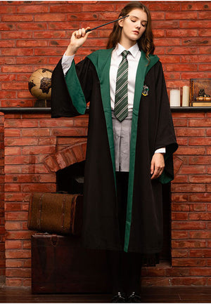 Harry Potter Hogwarts Gryffindor Slytherin Ravenclaw Hufflepuff Wizard Witch Robe Cloak Only Cosplay Costume Female Halloween Carnival Thin Version B
