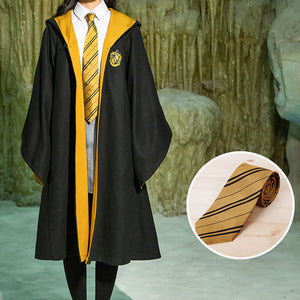 Harry Potter Hogwarts Gryffindor Slytherin Ravenclaw Hufflepuff Wizard Witch Robe Cloak+Tie Cosplay Costume Female Halloween Carnival Thin Version B
