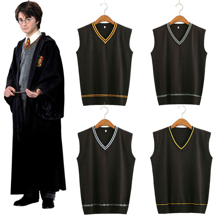 Harry Potter Hogwarts Gryffindor Slytherin Ravenclaw Hufflepuff Wizard Witch Vest Short Sleeve Sweater Without Badge Halloween Carnival