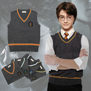 Harry Potter Hogwarts Gryffindor Slytherin Ravenclaw Hufflepuff Wizard Witch Vest Sweater Short Sleeve Halloween Carnival