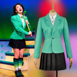 Heathers The Musical Rock Musical Heather Duke Stage Dress Concert Cosplay Costume Green Striated Jacket Women Fancy