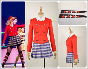 Heathers The Musical Rock Chandle Red Stage Uniform Dress Cosplay Costume
