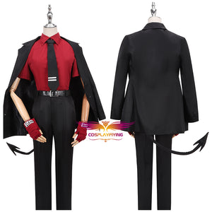 Helltaker the Awesome Demon Justice Black Uniform Cosplay Costume Halloween Carnival Party