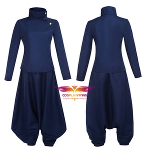Jujutsu Kaisen Zen'in Mai Cosplay Costume Navy Blue Suit for Halloween Carnival