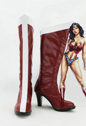 Justice League Wonder Woman Cosplay Shoes Boots Custom Made for Adult Men and Women