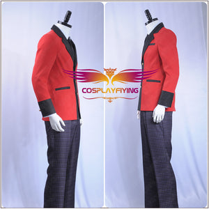 Kakegurui: Compulsive Gambler Manyuuda Kaede Suzui Ryota Cosplay Costume Custom Men Uniform Red Jacket Printed Pants Shirt Tie