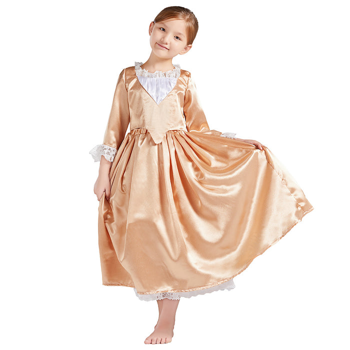Kids Version Hamilton Musical Angelica Stage Dress Child Size Concert Cosplay Costume Carnival Halloween