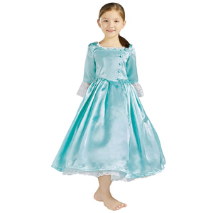 Kids Version Hamilton Musical Elizabeth Schuyler Light Blue Stage Dress Cosplay Costume Carnival Halloween