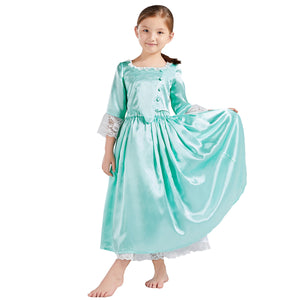 Kids Version Hamilton Musical Elizabeth Schuyler Stage Dress Child Size Concert Cosplay Costume Carnival Halloween