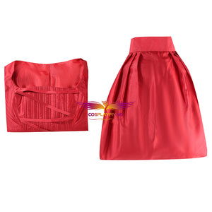 Kids Version Hamilton Musical Maria Reynolds Red Stage Dress Cosplay Costume Carnival Halloween