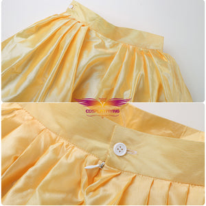 Kids Version Musical Hamilton Peggy Light Yellow Dress Child Size Cosplay Costume Carnival Halloween
