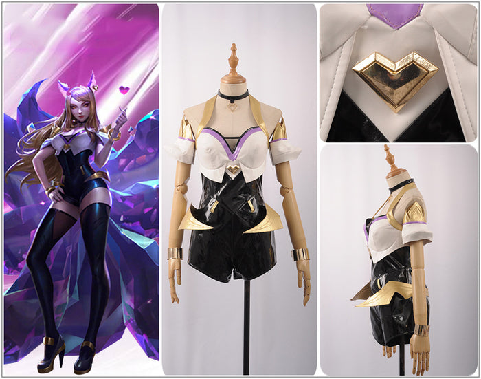 LOL League of Legends KDA Ahri Cosplay K/DA TOP Girl Dress Cosplay Costume Adult Outfit
