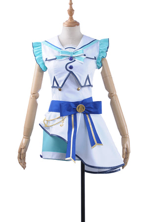 LoveLive SunShine Aqours Kanan Matsuura 6th Anniversary Stage COS Cosplay Costume Custom Sexy Strapless Dress fan-shaped Hairpin