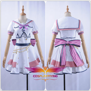 LoveLive SunShine Aqours Ohara Mari 6th Anniversary Stage COS Cosplay Costume Custom Sexy Strapless Dress fan-shaped Hairpin